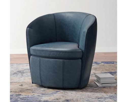 BAROLO Navy Swivel Club Chair